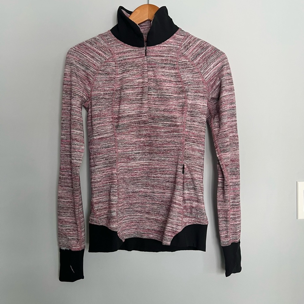 Lululemon Runderful 1/2 Zip Space Dye Camo Berry Rumble Multi Size 6